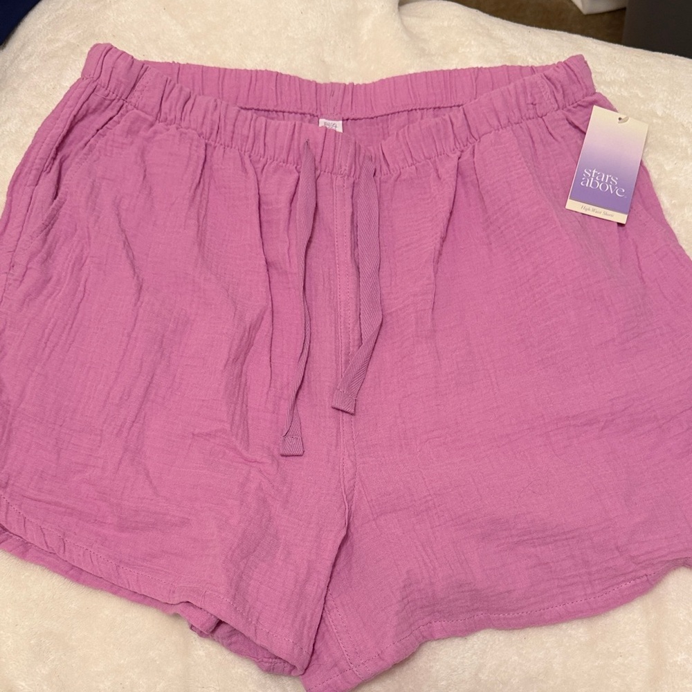 Stars Above High Waist Pink Shorts